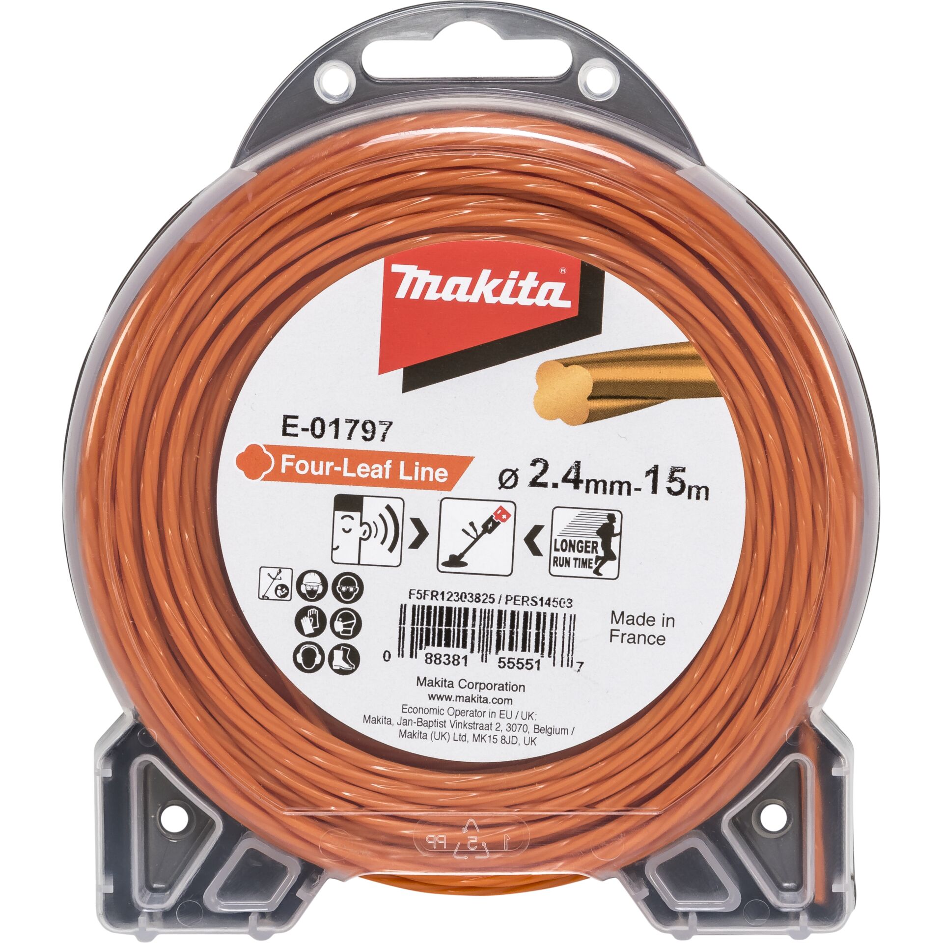 Makita E-01797 Mowing String Four Leaf 2,4mmx15m