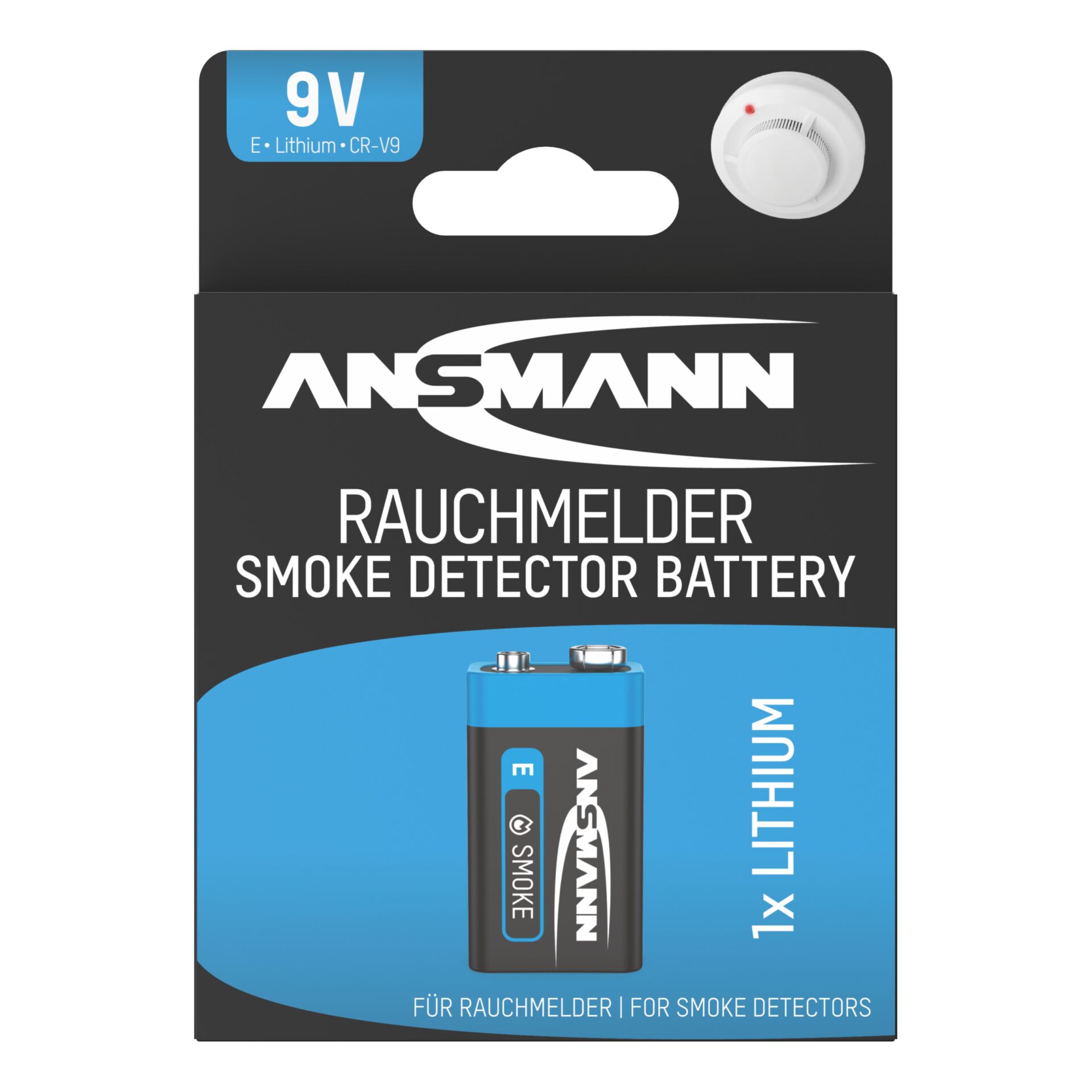 1 Ansmann Lithium 9V-Block for Smoke Detector