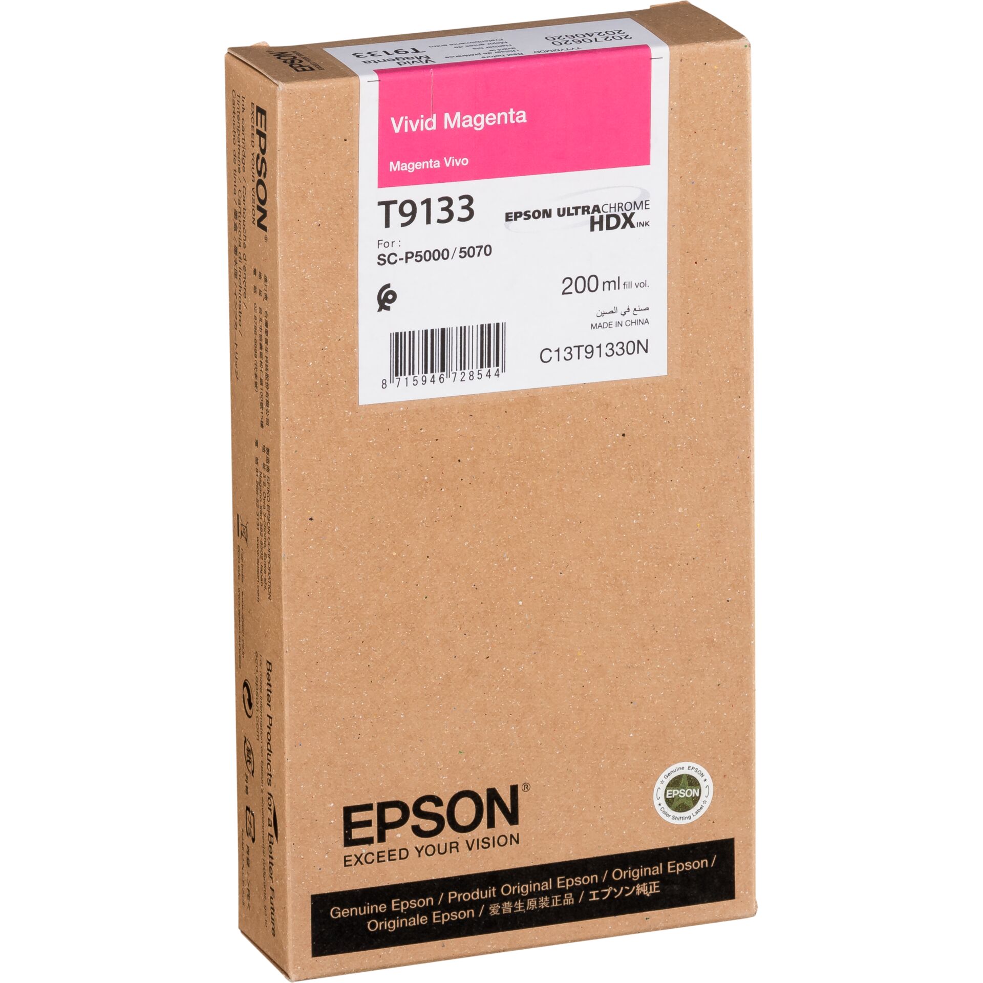 Epson ink cartridge vivid magenta T 913 200 ml T 9133N