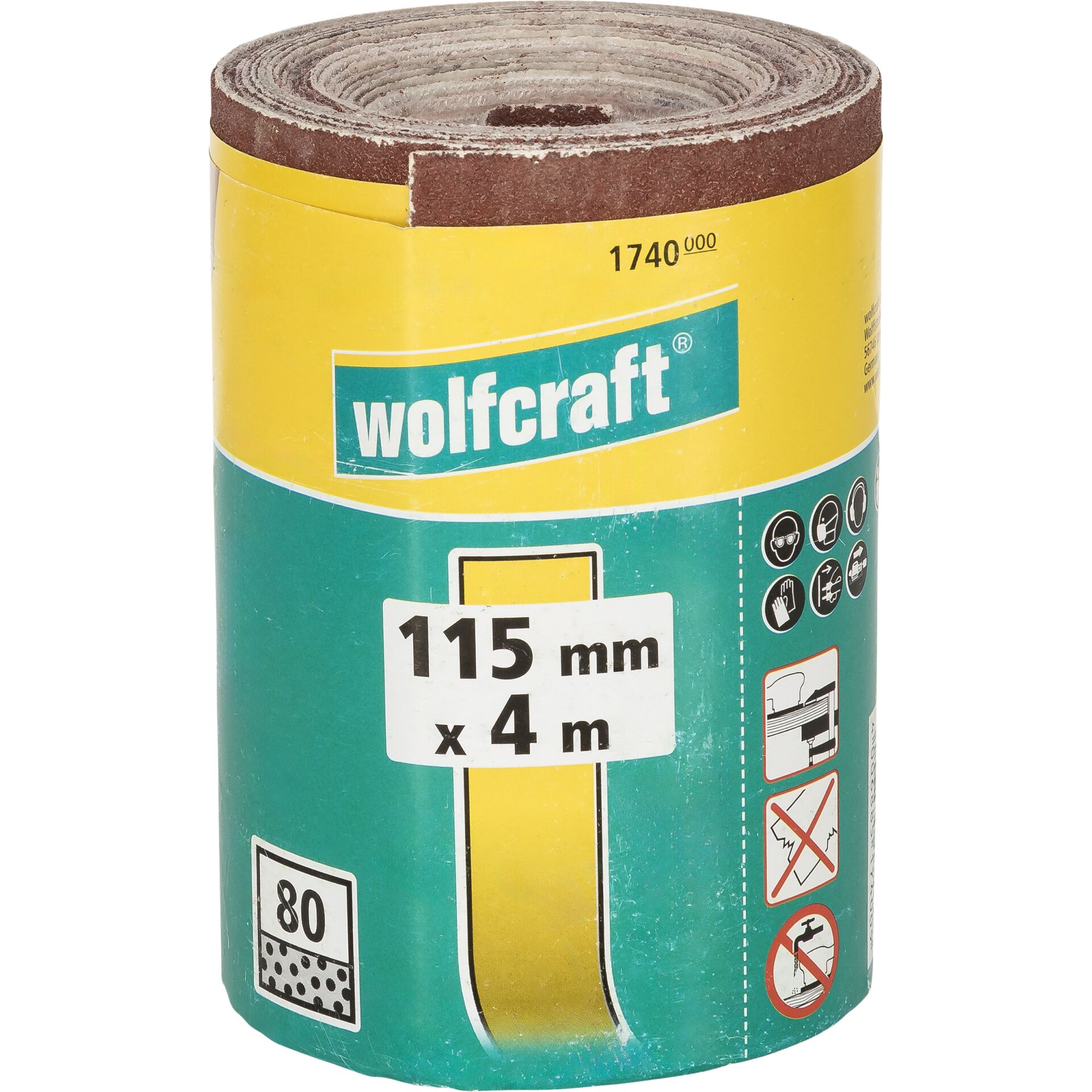 Wolfcraft Sandpaper Roll 80 Grit, 4 m x 115 mm