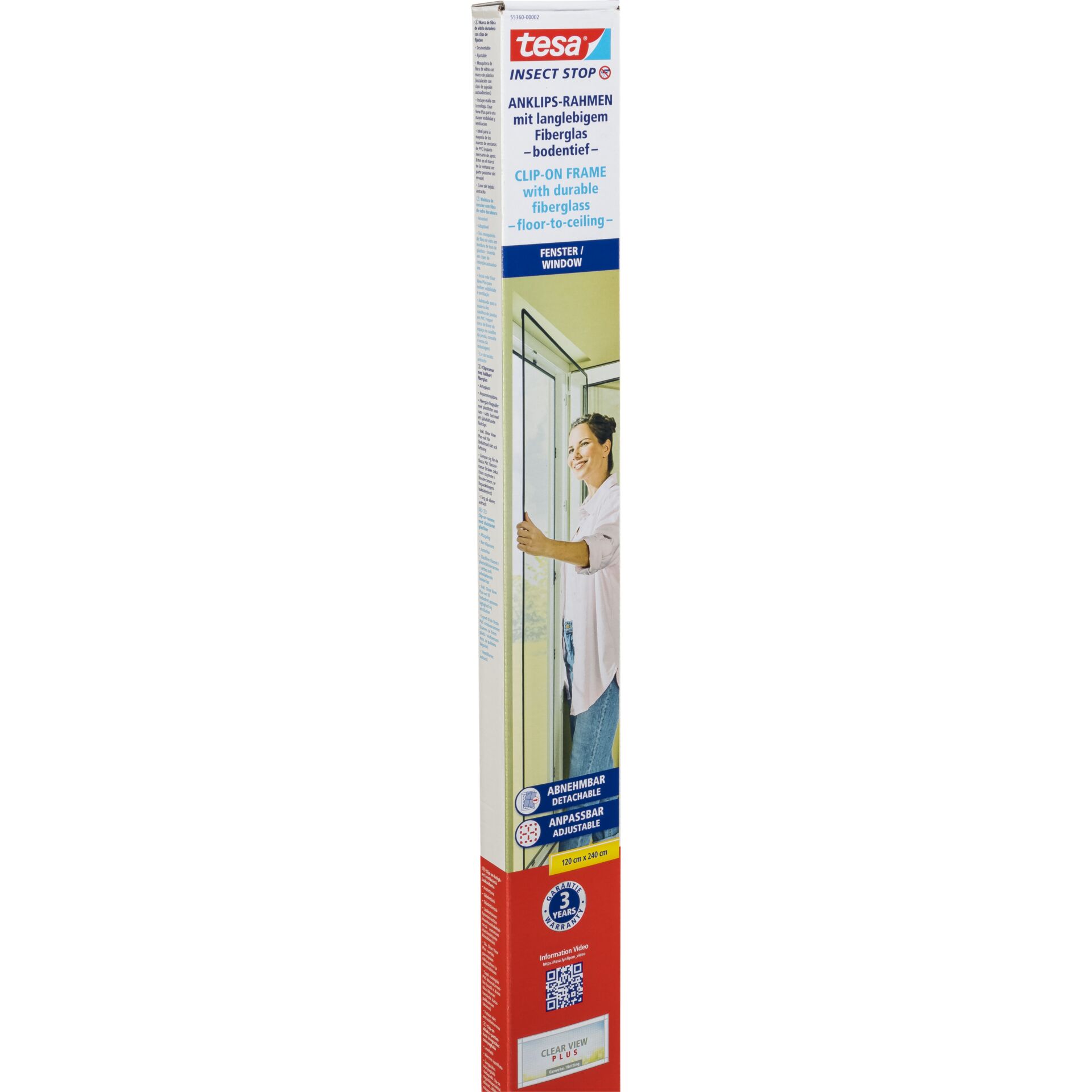 Tesa Insect Stop Clip On 55360 floor to ceiling 2,4x1,2m Anth.