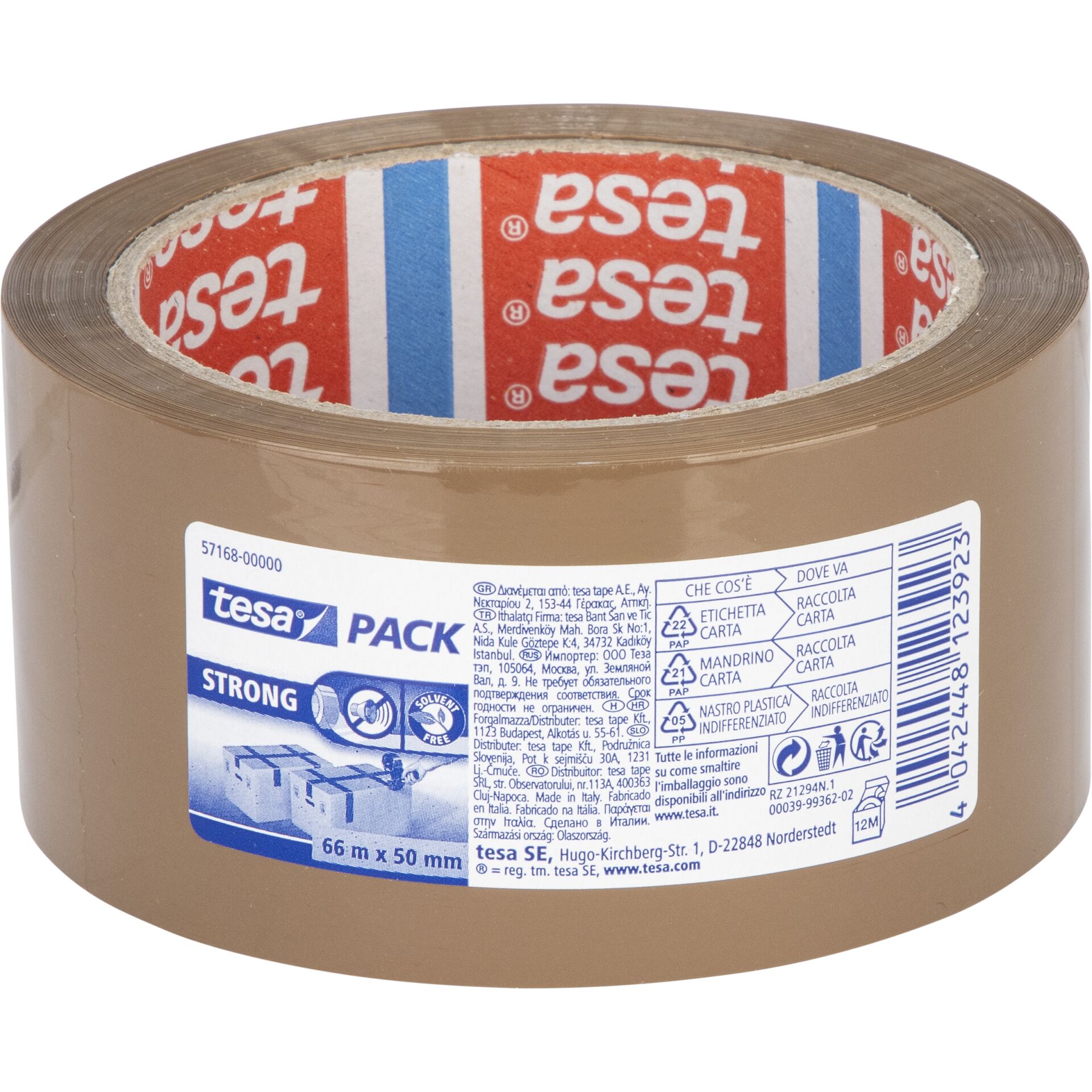Tesa Packaging Tape Strong 66m x 50mm Brown 57168