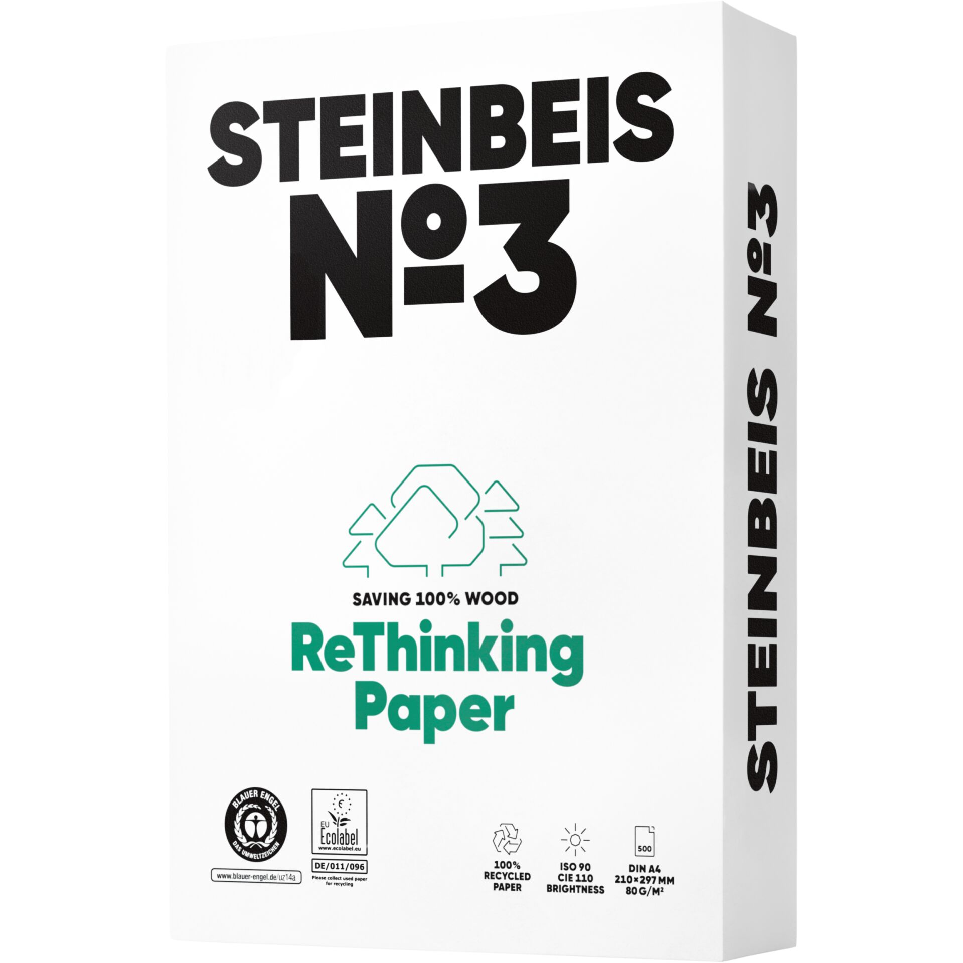 Steinbeis No. 3 recycled paper A 4 80 g 500 Sheets ISO 90