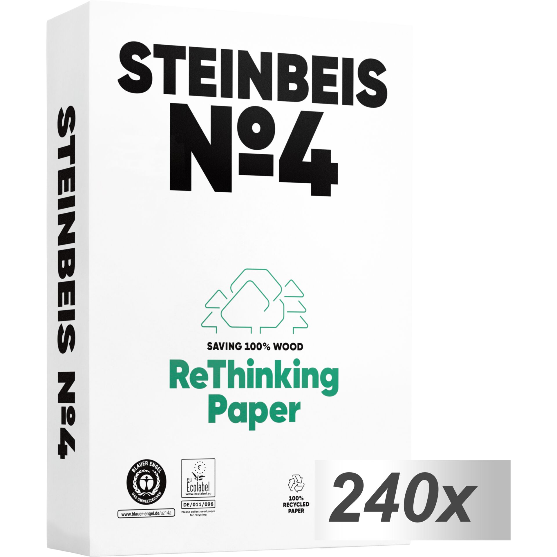 120.000 Sheets Steinbeis No. 4 recycled paper A 4 80 g ISO 100