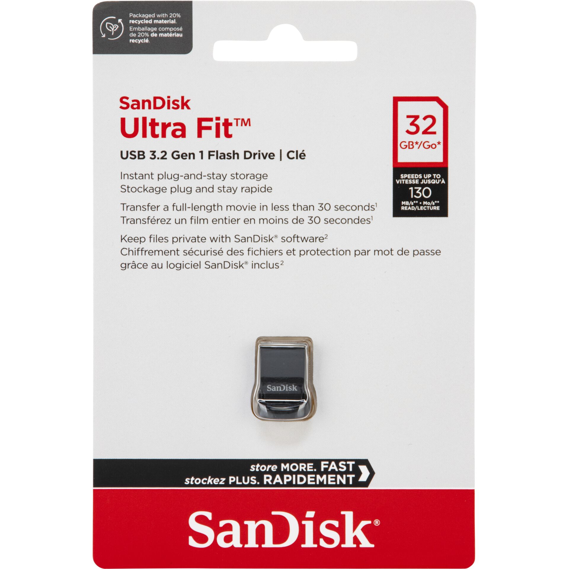 SanDisk Cruzer Ultra Fit 32GB USB 3.2 SDCZ430-032G-G46