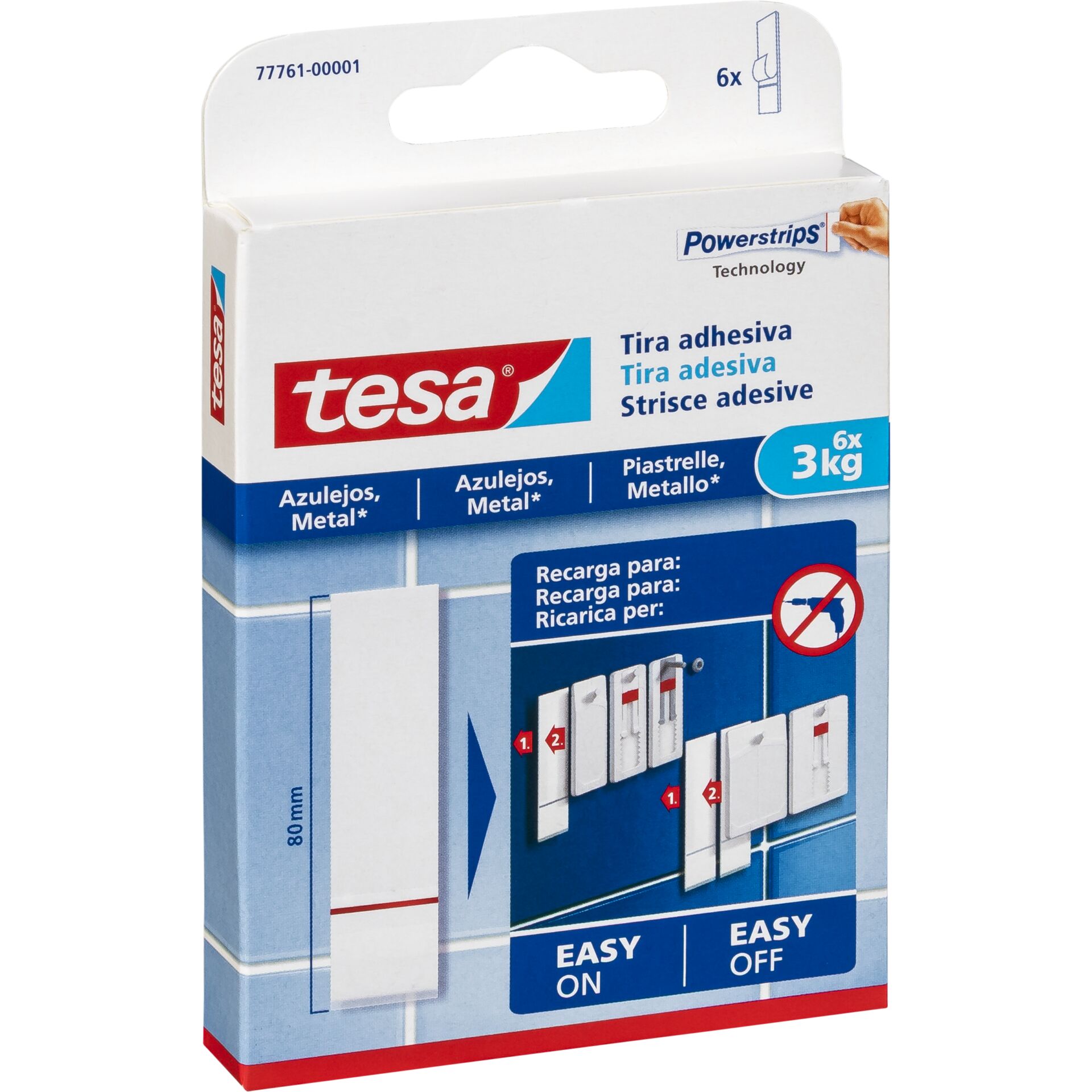 Tesa Adhesive Strips 3kg 77761 for Tiles & Metal