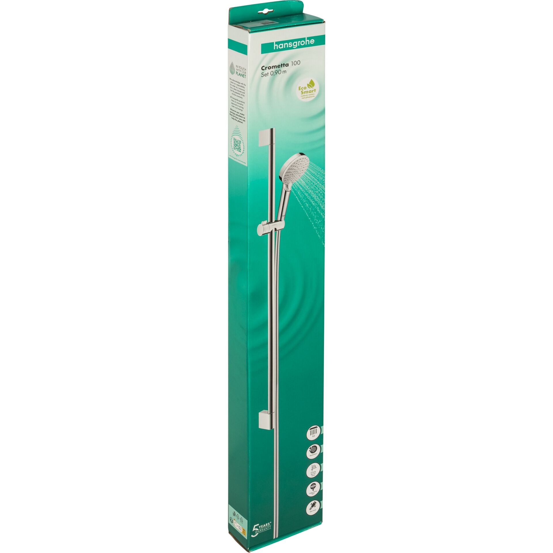 Hansgrohe Crometta Shower Set Vario EcoSmart, 90cm White/Chro.