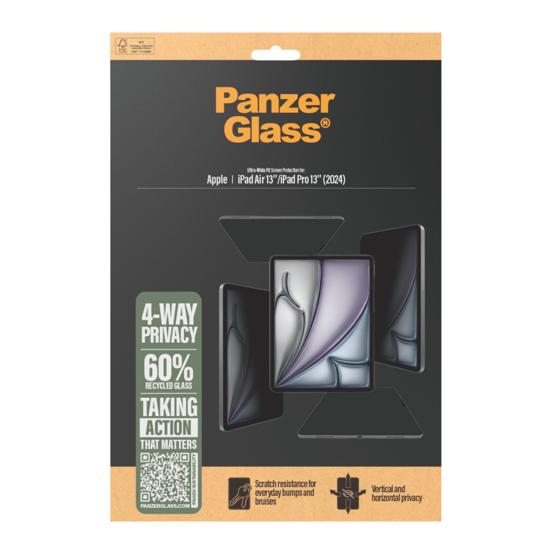PanzerGlass 4-Way Privacy Screen Protector iPad Air 13 / 13 Pro