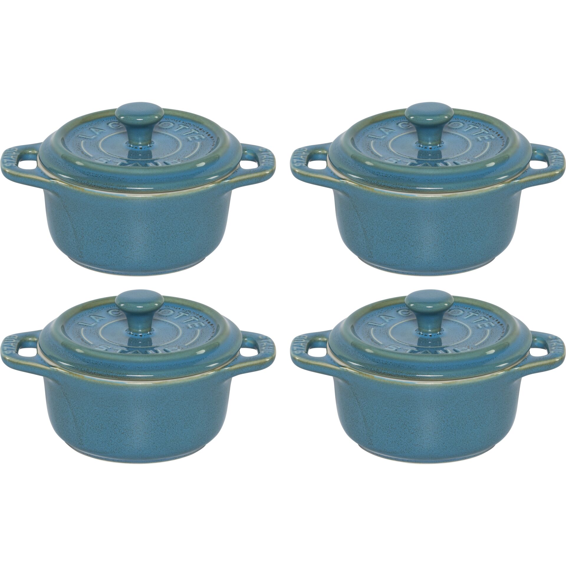 Staub Mini Cocotte Set 4-Piece round,Cermamic,Antique Turquoise