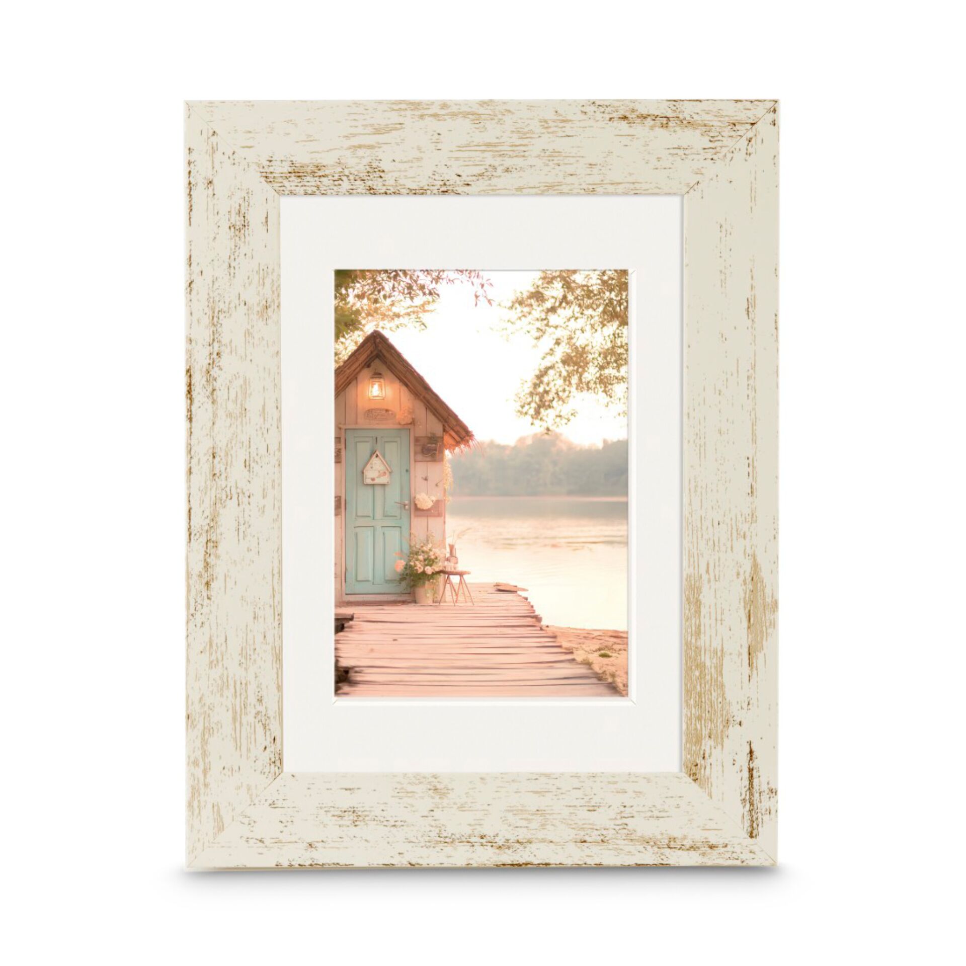 Hama Cottage Plastic Frame 15x20 Old white incl.Passep. 193345
