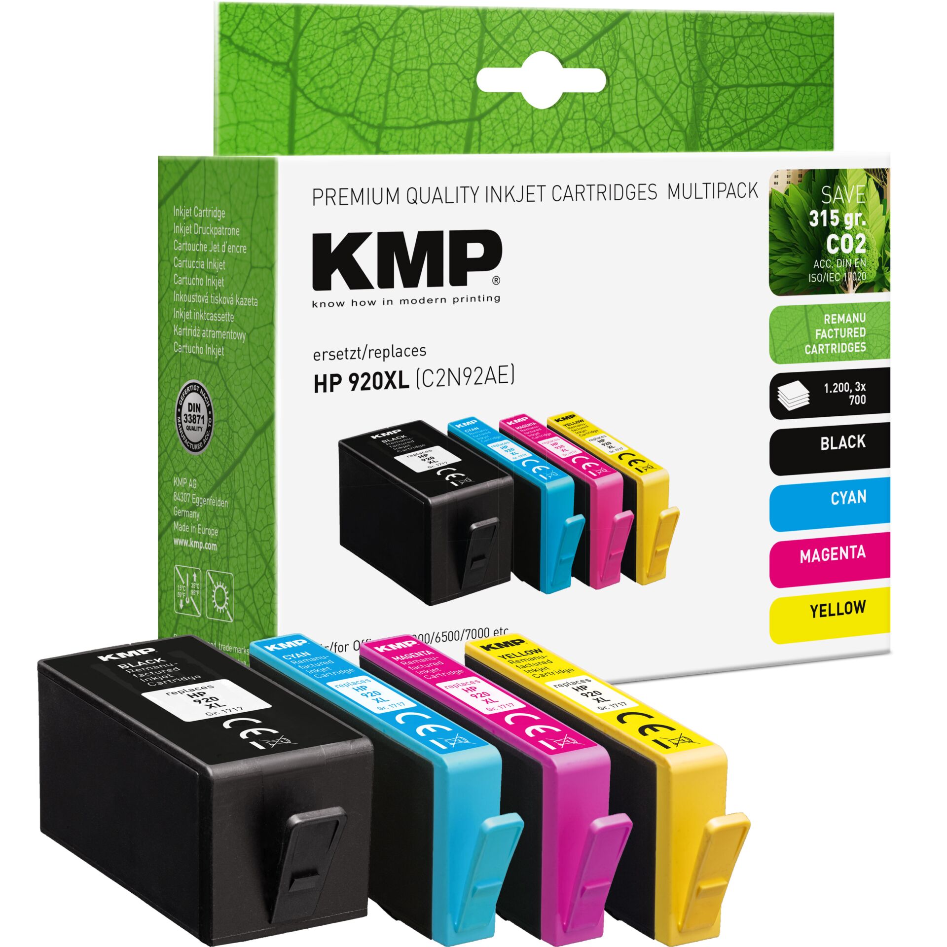 KMP Promo Pack BK/C/M/Y comp.with HP C2N92AE No. 920 XL