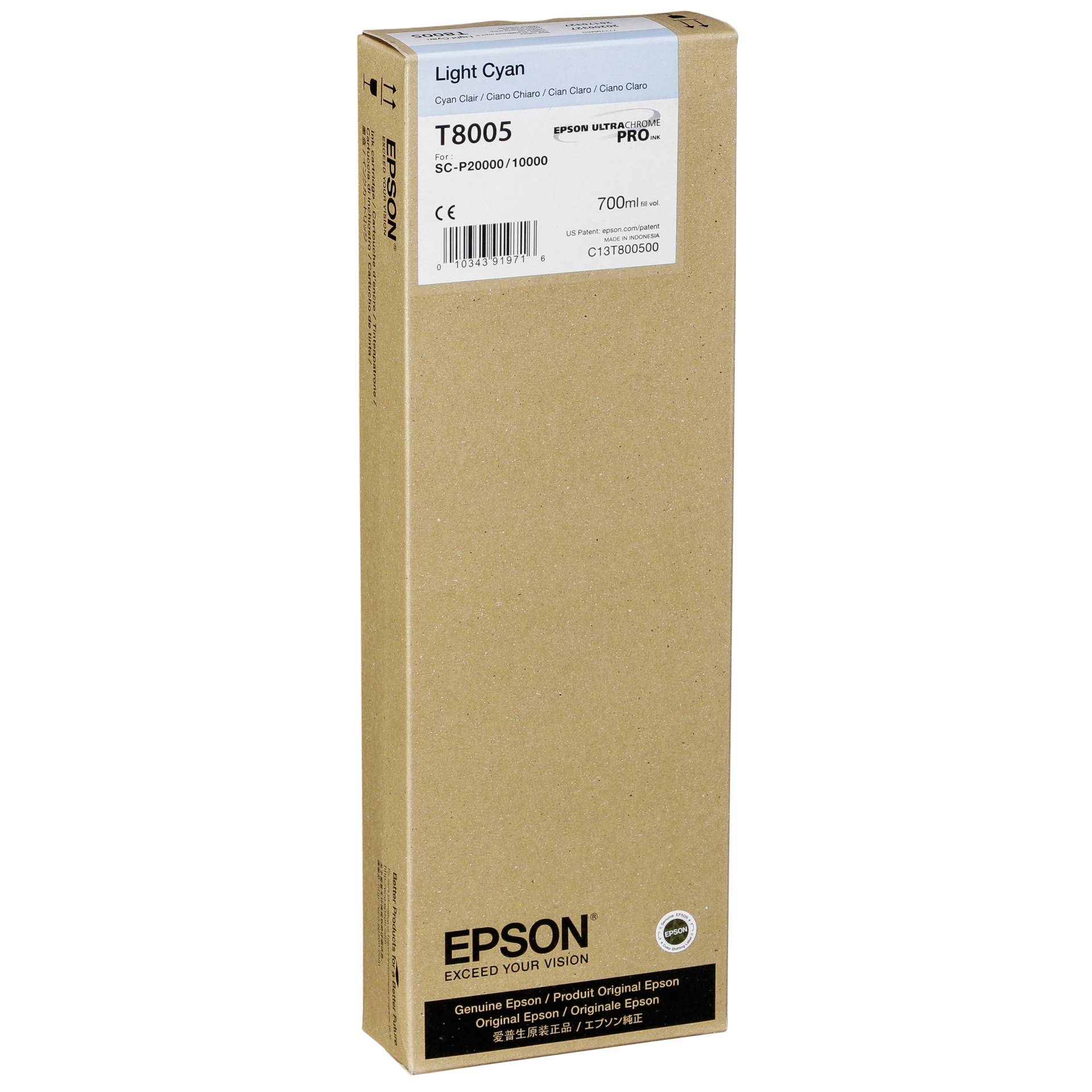 Epson ink cartridge UltraChrome Pro light cyan 700 ml T 8005