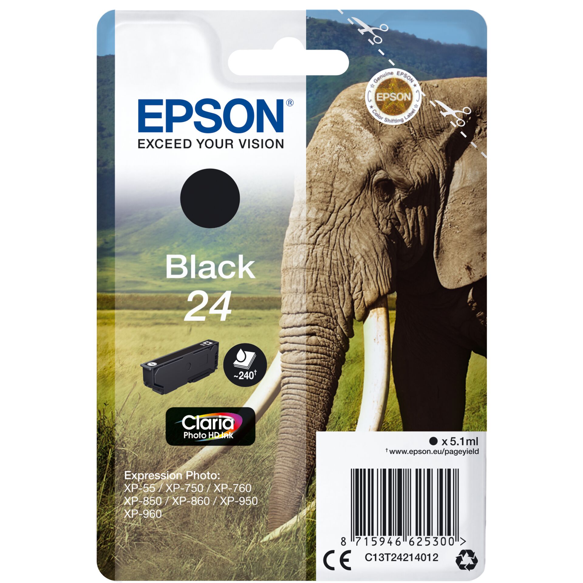 Epson ink cartridge black Claria Photo HD T 242 T 2421