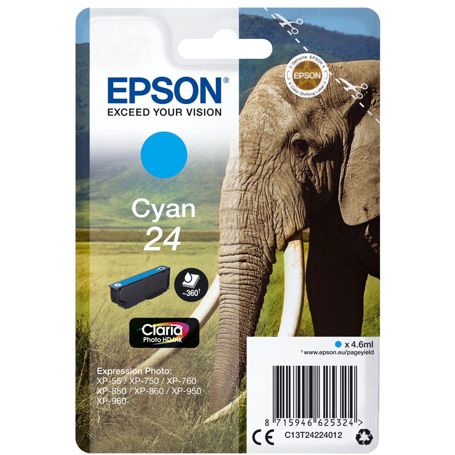 Epson ink cartridge cyan Claria Photo HD T 242 T 2422