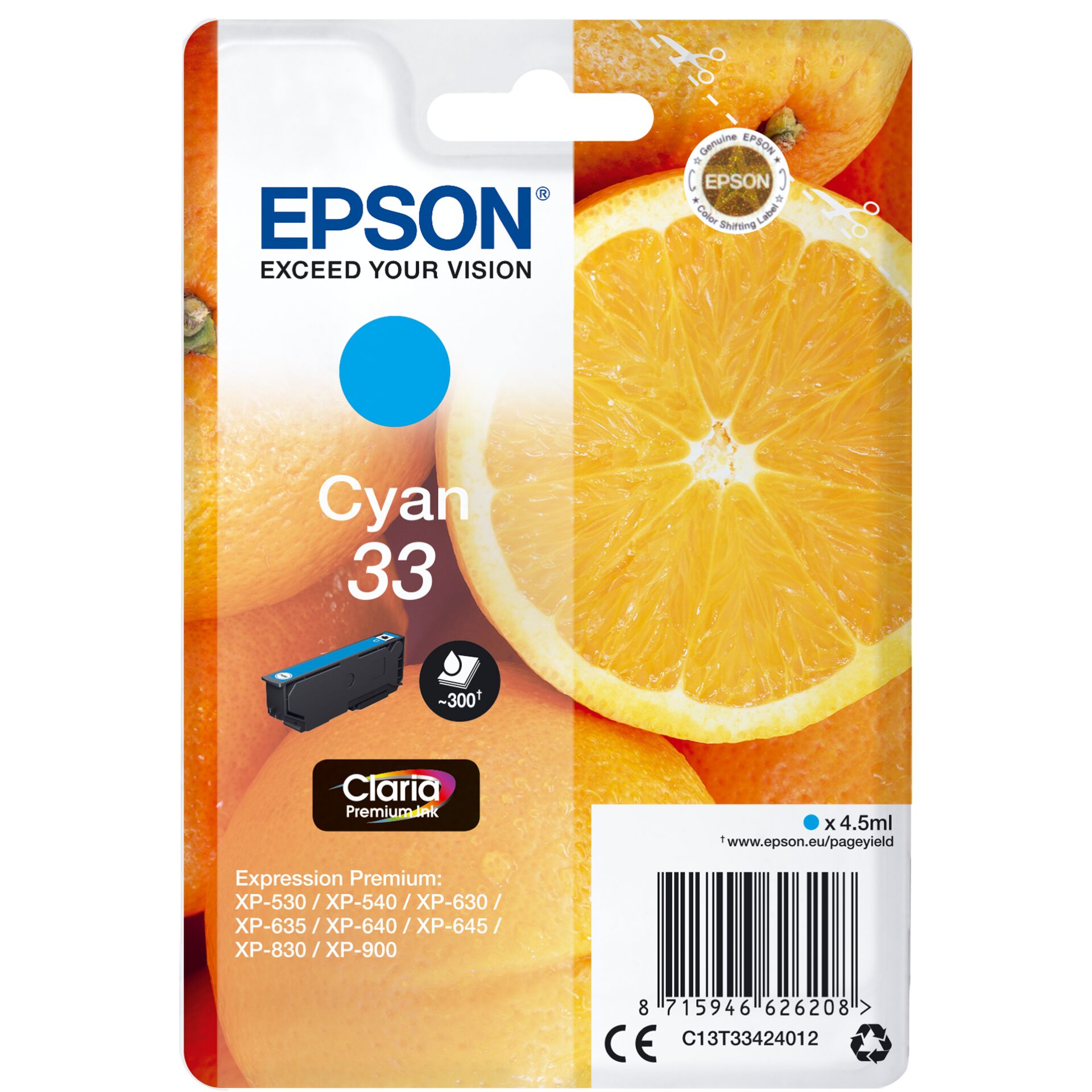 Epson ink cartridge cyan Claria Premium 33 T 3342