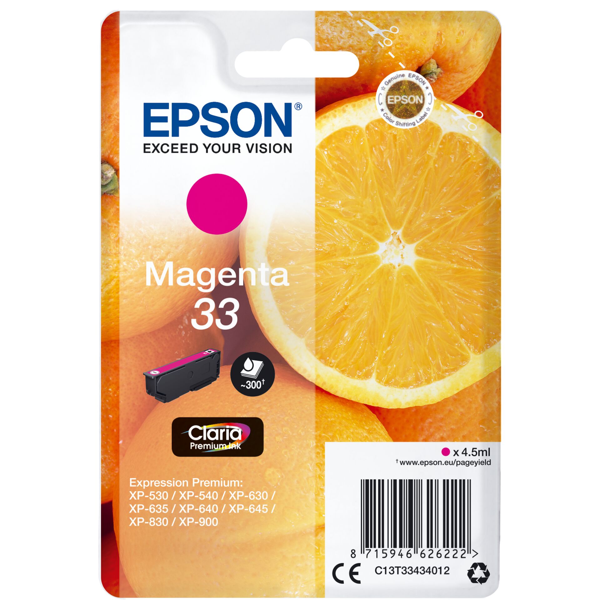 Epson ink cartridge magenta Claria Premium 33 T 3343