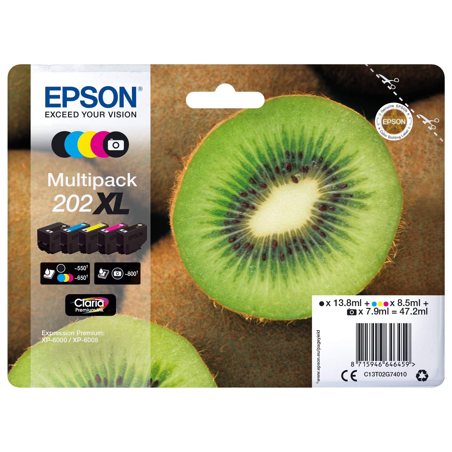 Epson Multipack Claria Premium T 202 XL BK/PB/C/M/Y T 02G7