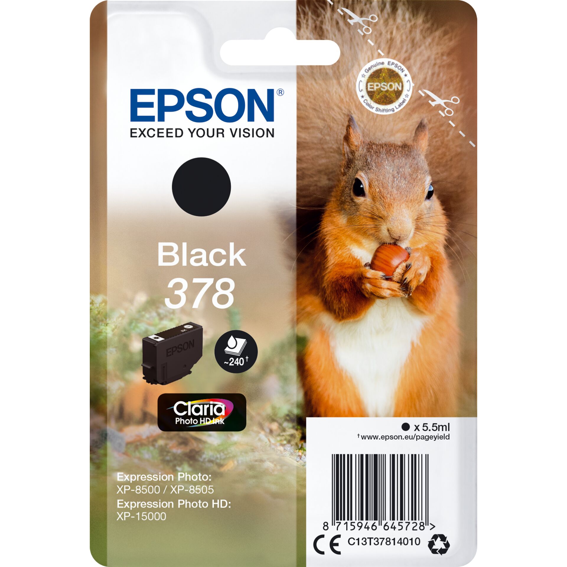 Epson ink cartridge black Claria Photo HD 378 T 3781