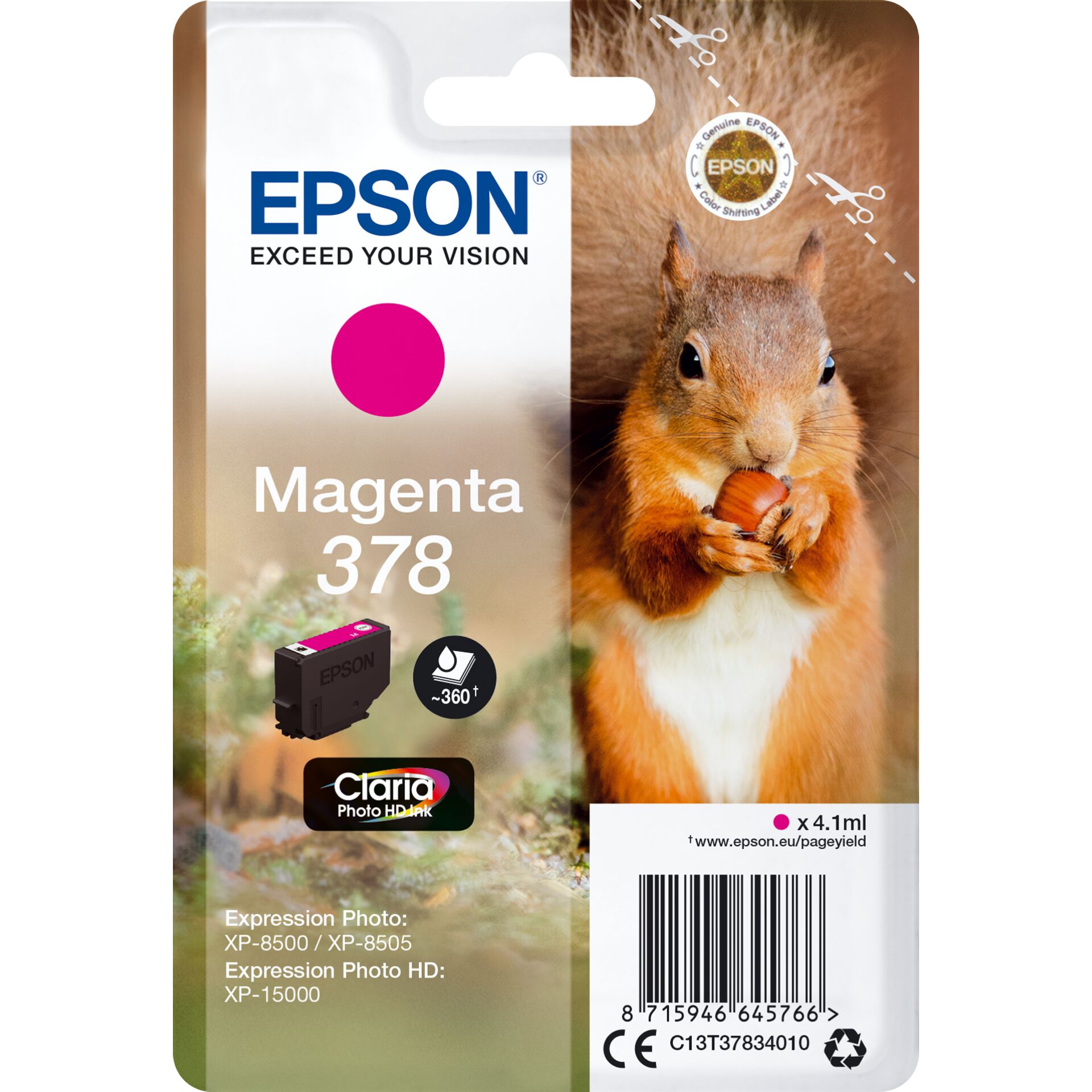 Epson ink cartridge magenta Claria Photo HD 378 T 3783
