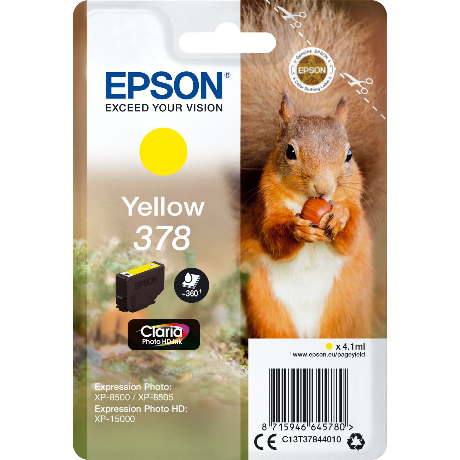 Epson ink cartridge yellow Claria Photo HD 378 T 3784