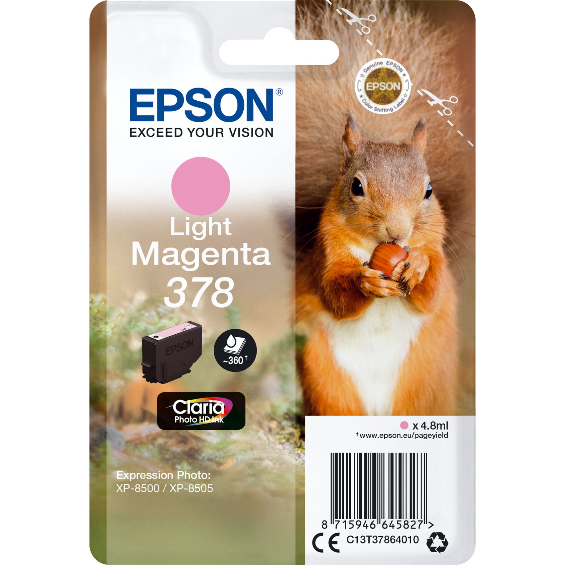 Epson ink cartridge 378 light magenta Claria Photo HD T 3786