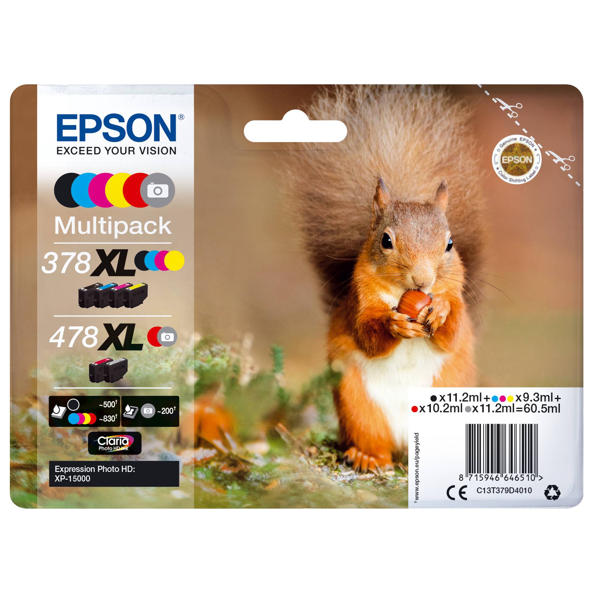 Epson Multipack Claria Photo HD T 378/478 XL (6 colors) T 379D