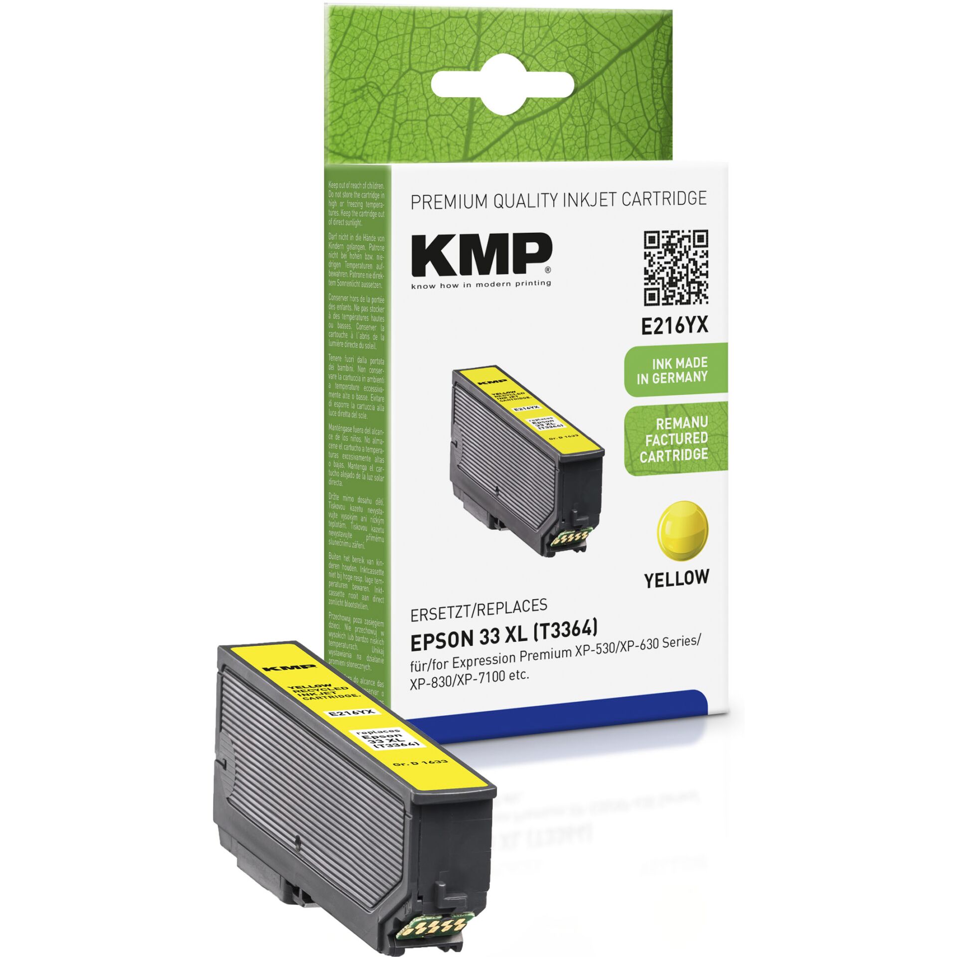 KMP E216YX ink cartridge yellow compatible with Epson T 3364 XL