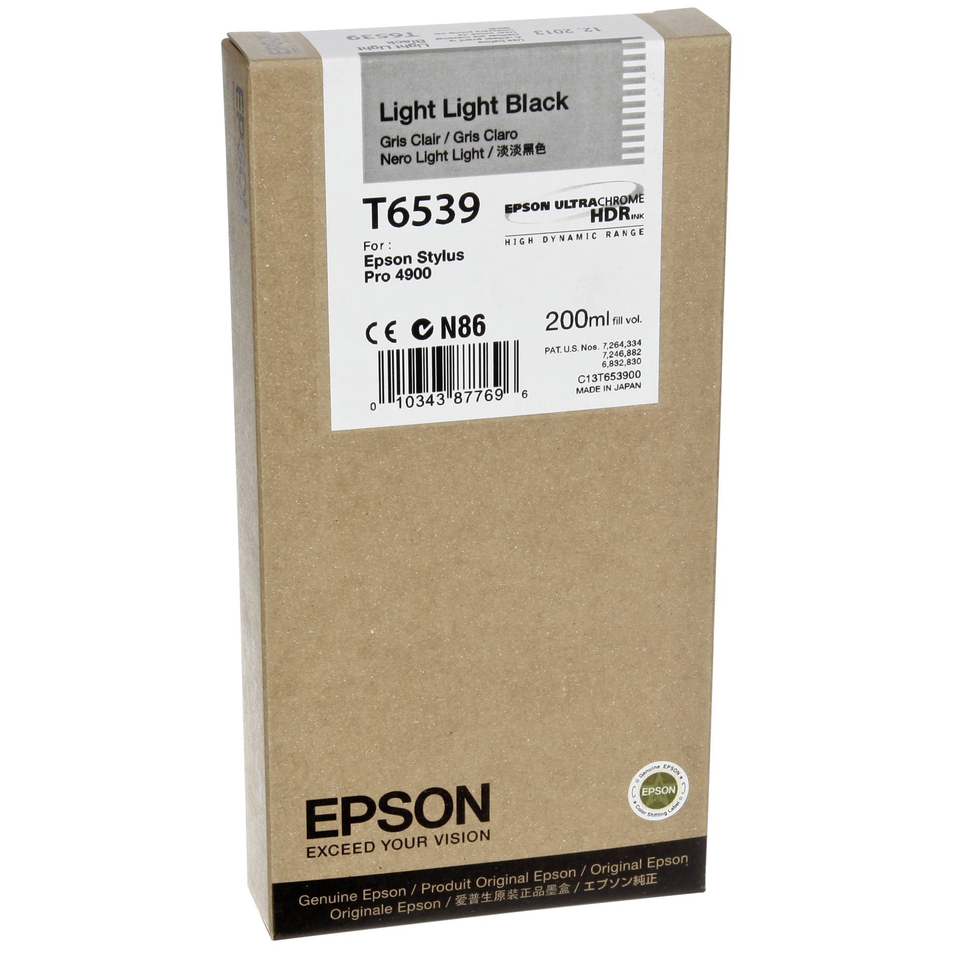 Epson ink cartridge light light black T 653 200 ml T 6539