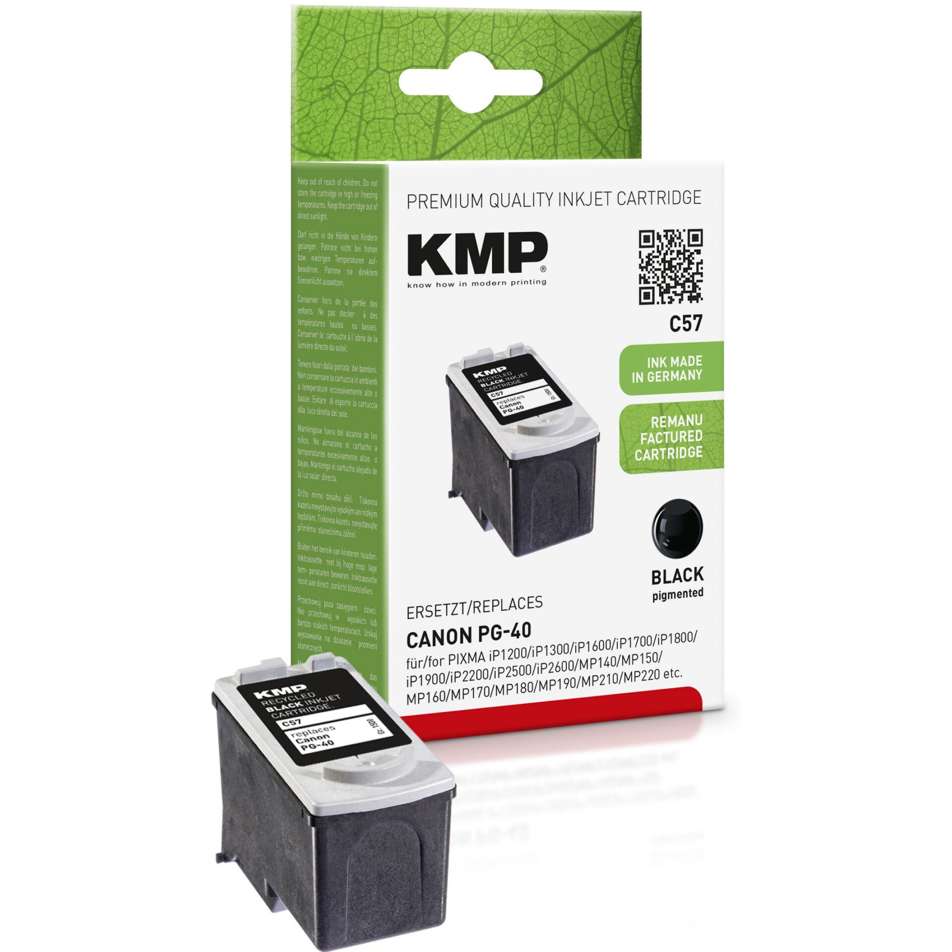 KMP C57 ink cartridge black compatible with PG-40