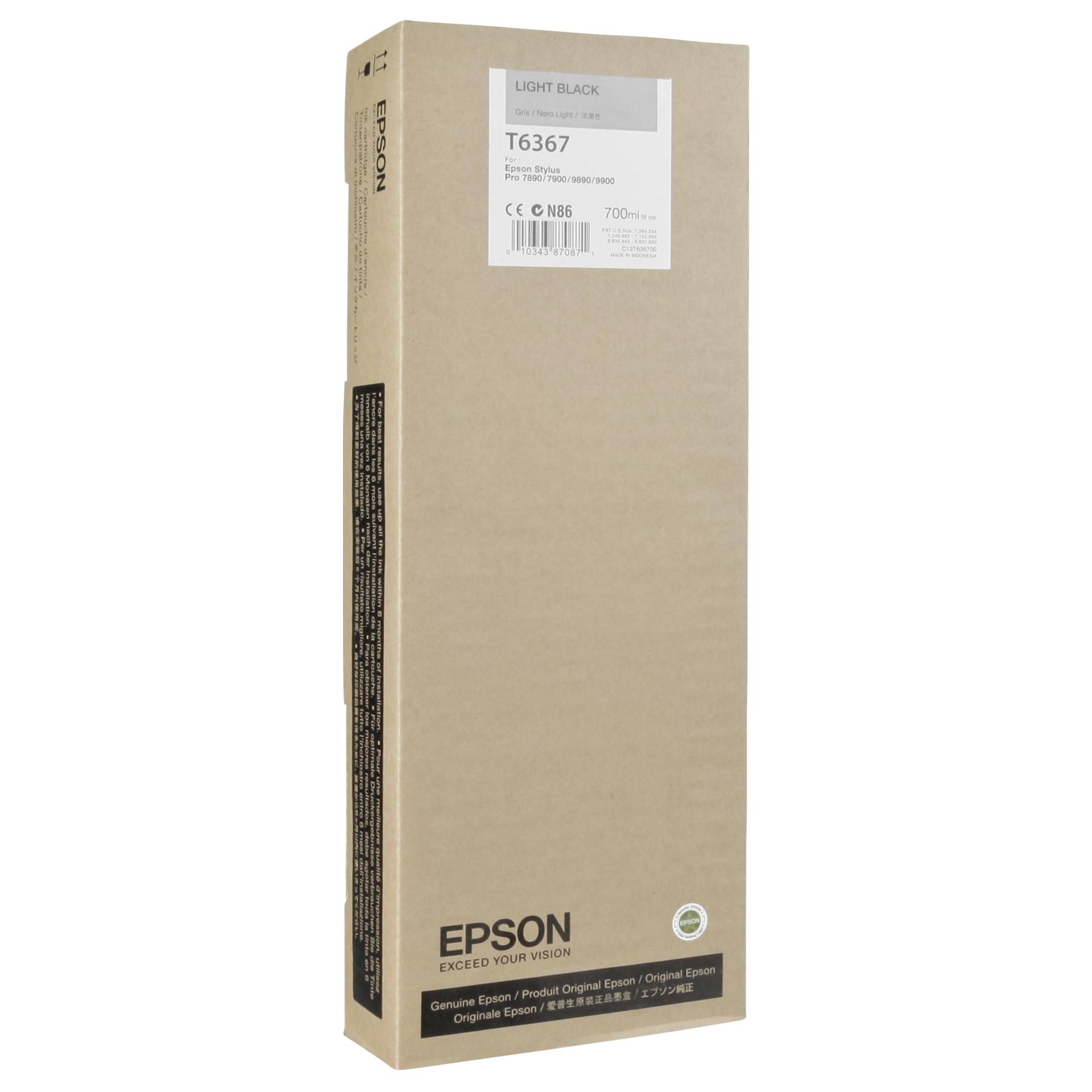 Epson ink cartridge light black T 636 700 ml T 6367