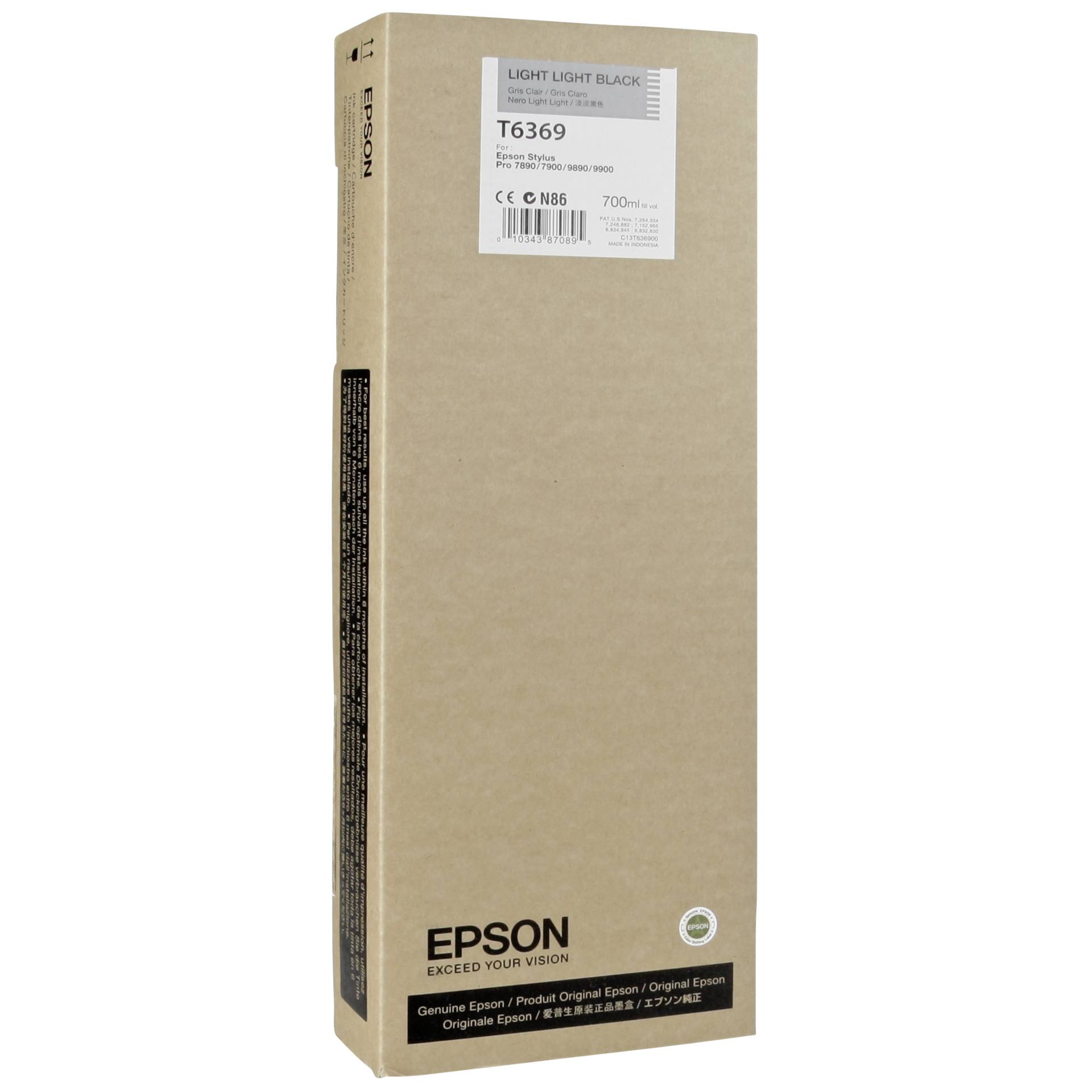 Epson ink cartridge light light black T 636 700 ml T 6369
