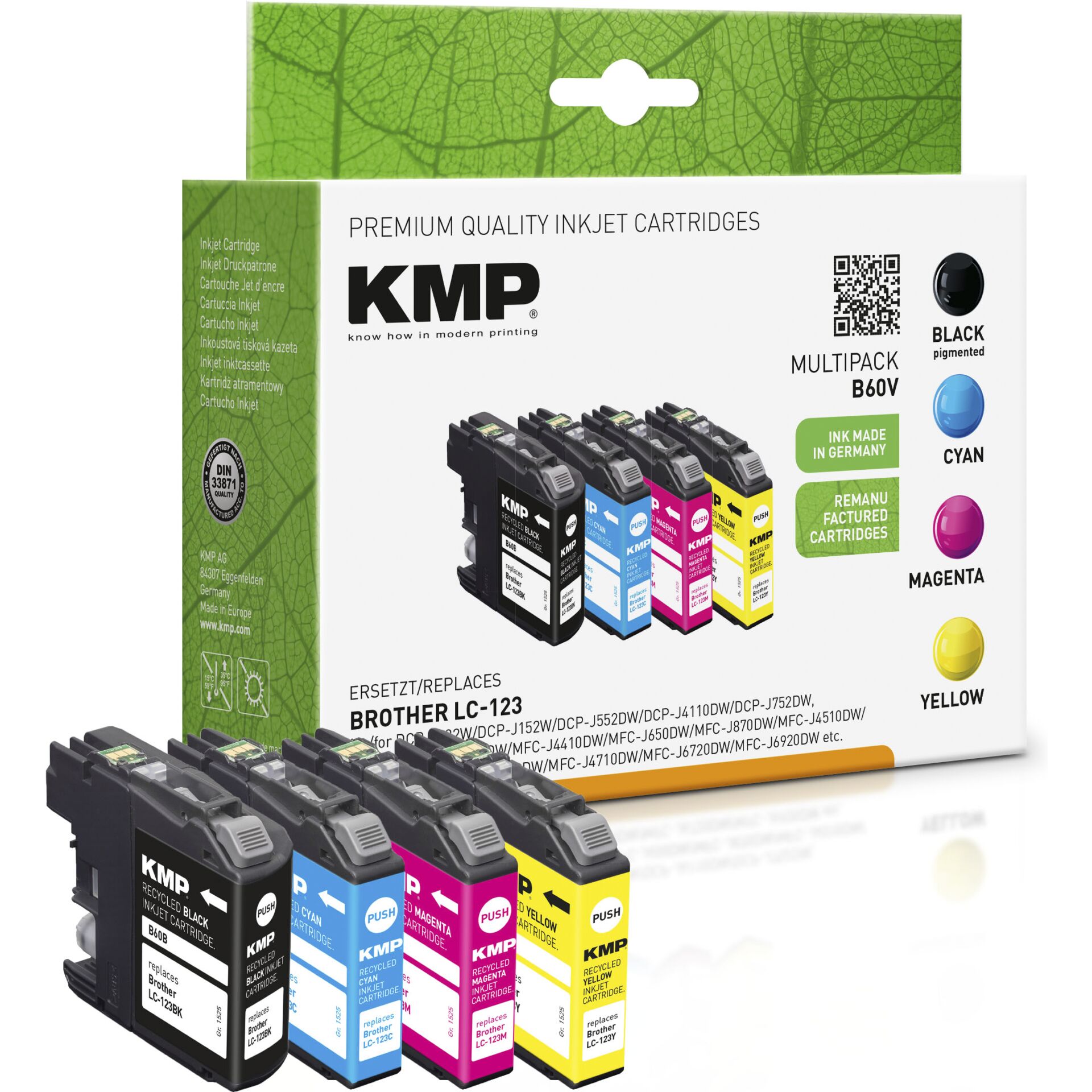 KMP B60V Promo Pack compatible with LC-123 BK/C/M/Y