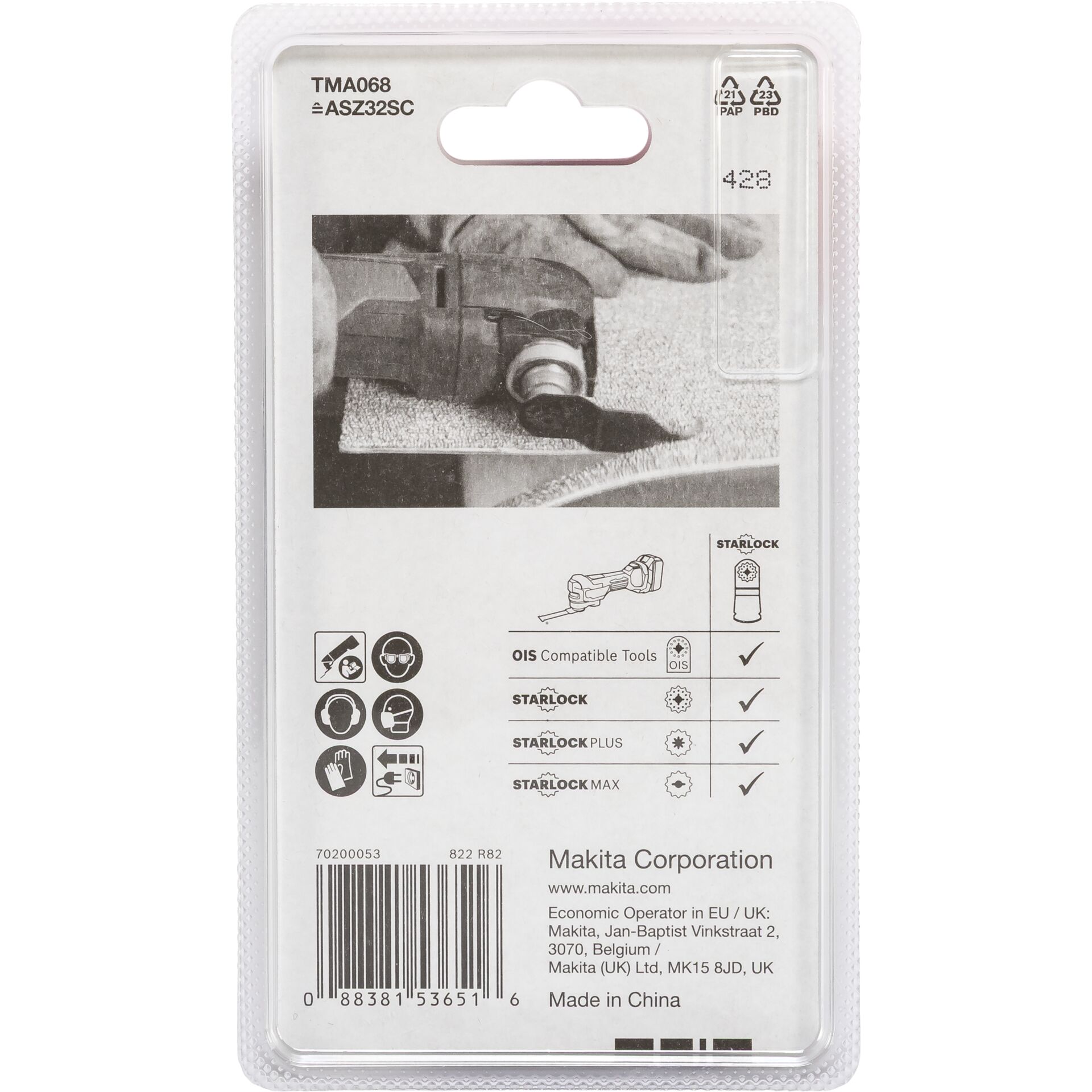 Makita Multi Purpose Knife 11x24mm TMA068