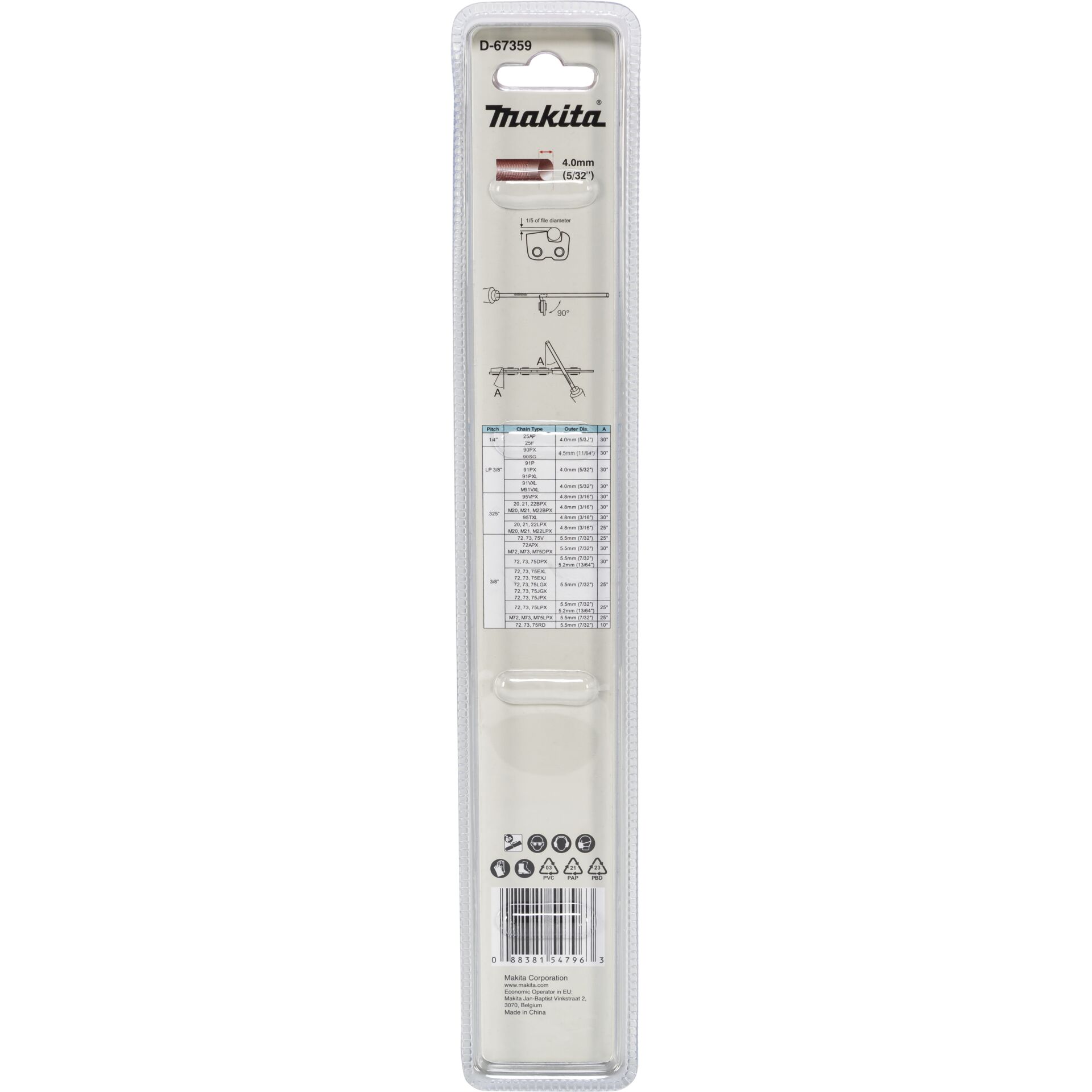 Makita Round File 4.0 mm 2 pcs