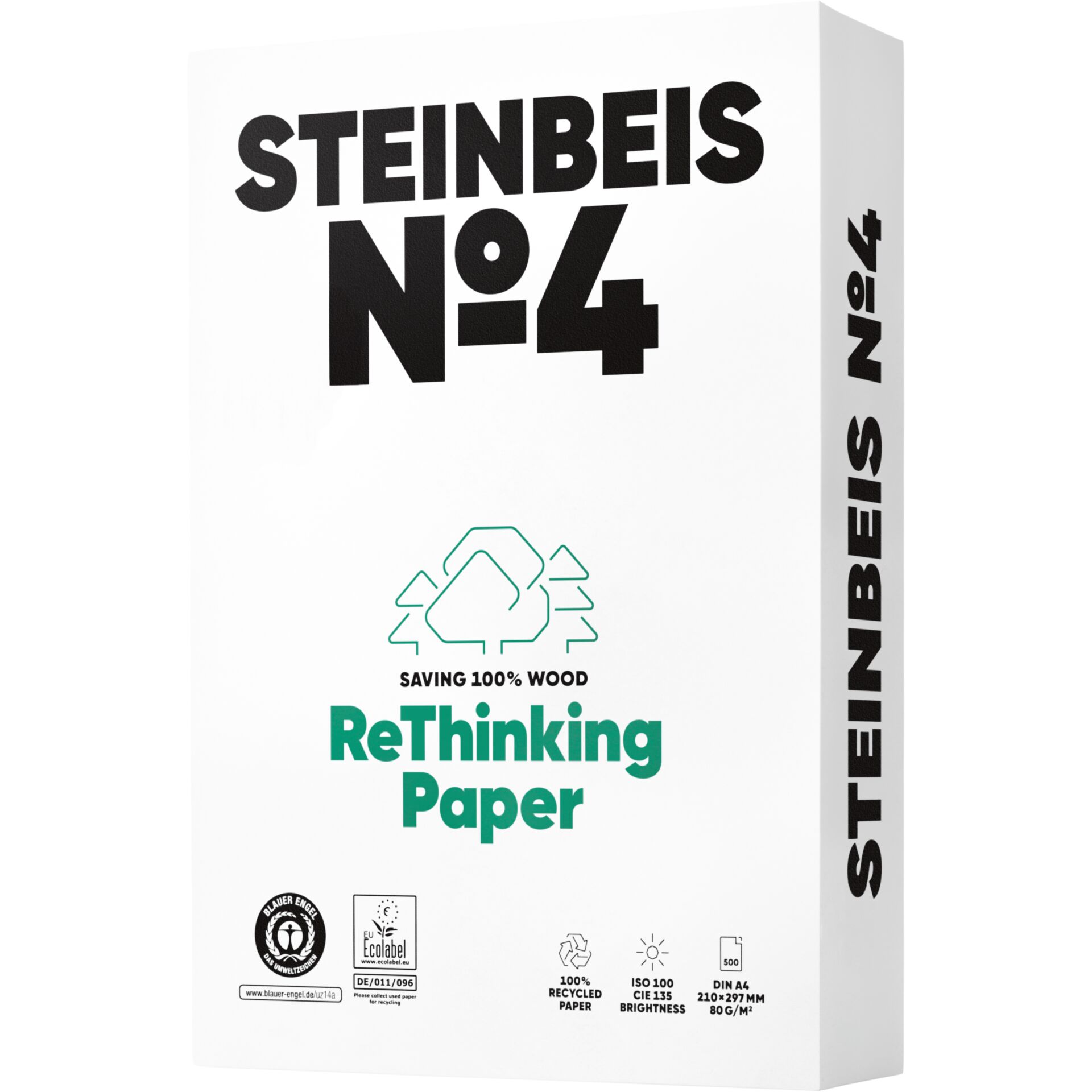 Steinbeis No. 4 recycled paper A 4 80 g 500 Sheets ISO 100