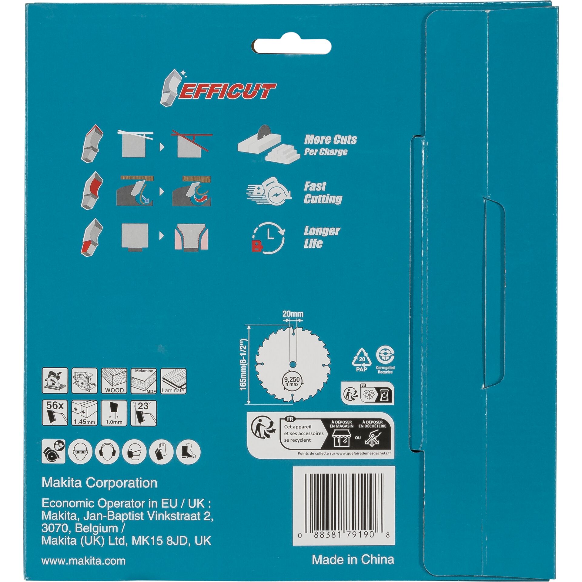 Makita B-57336-2 EFFICUT Saw Blade 165x20x56T