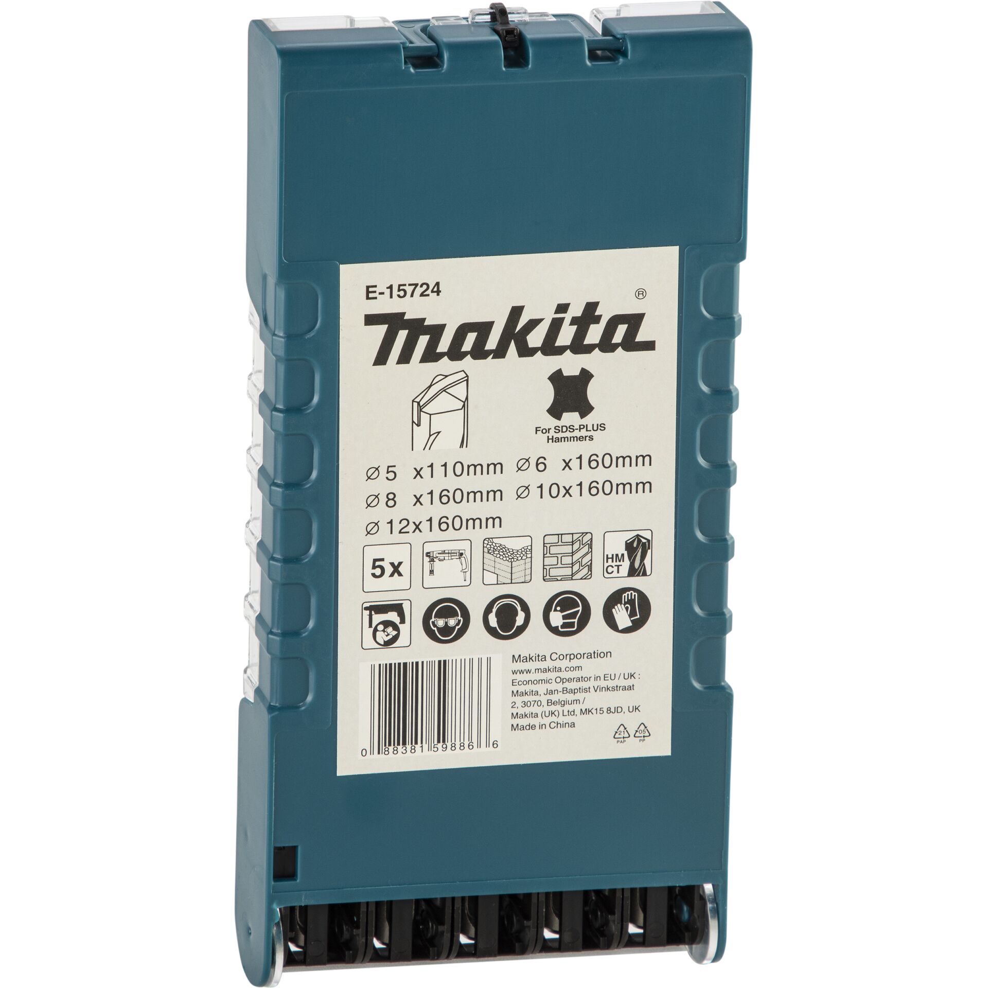 Makita E-15724 SDS-Plus Concrete Drill Bit Set, 5 pcs