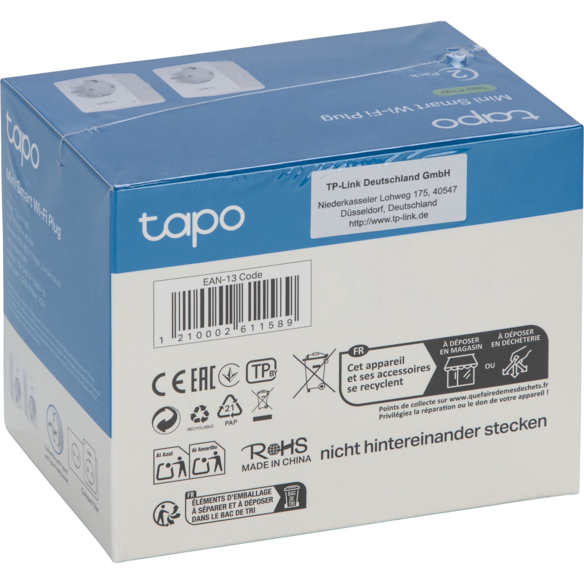 Tapo P100 (2 Stück) WLAN-Steckdose