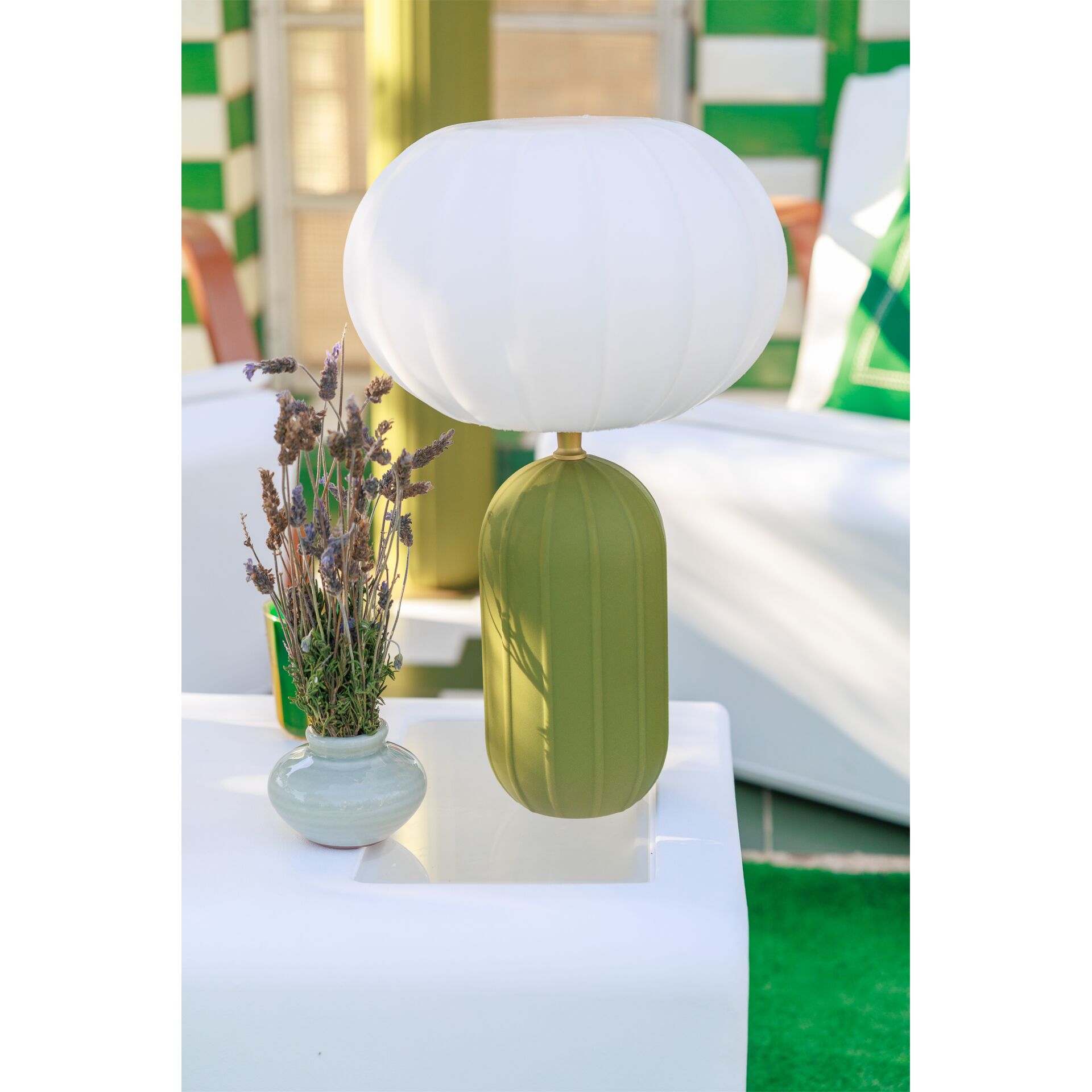 New Garden RACHEL 45 olive Tischlampe