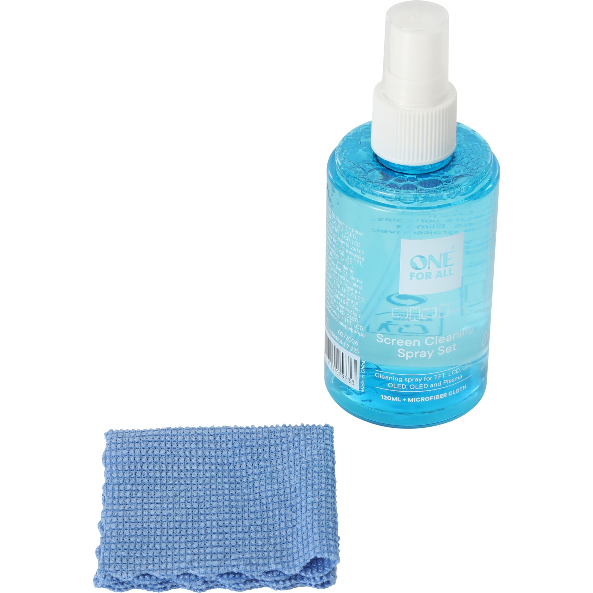 One for All Reinigungsset 120ml Spray mit Mikrofasertuch