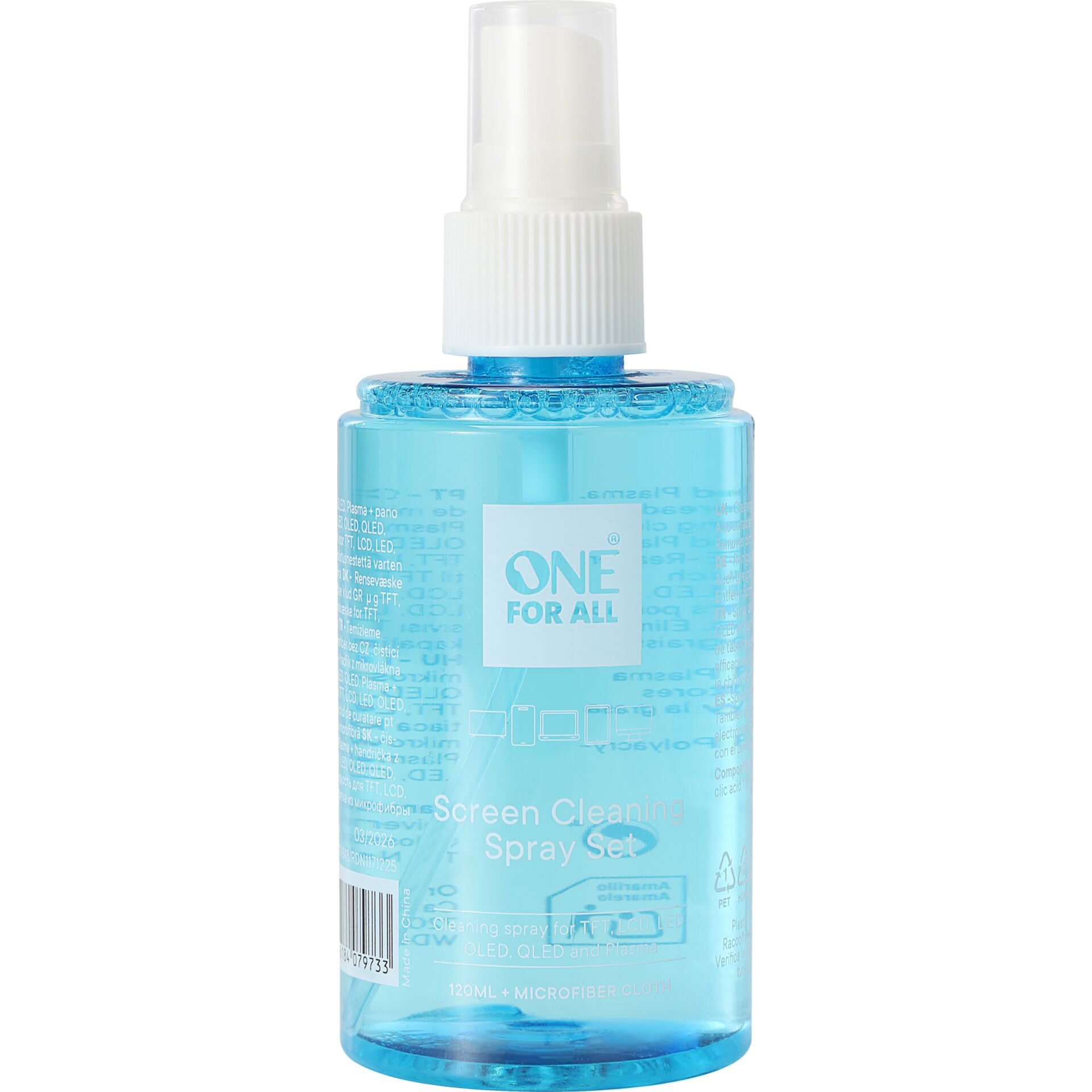 One for All Reinigungsset 120ml Spray mit Mikrofasertuch