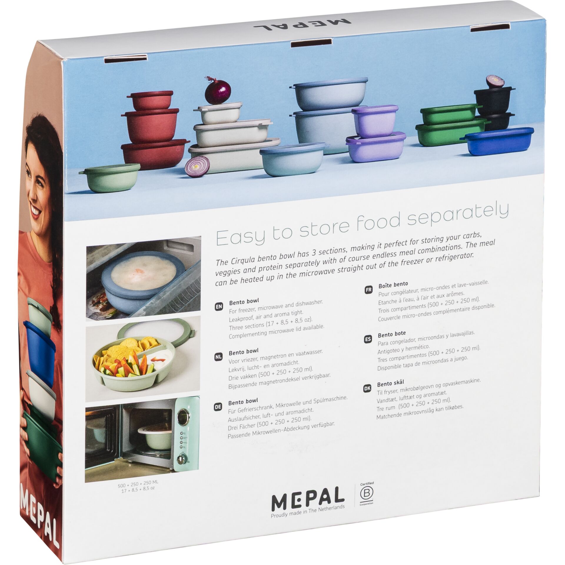 Mepal Bento Bowl Cirqula nordic blue (250+250+500ml)