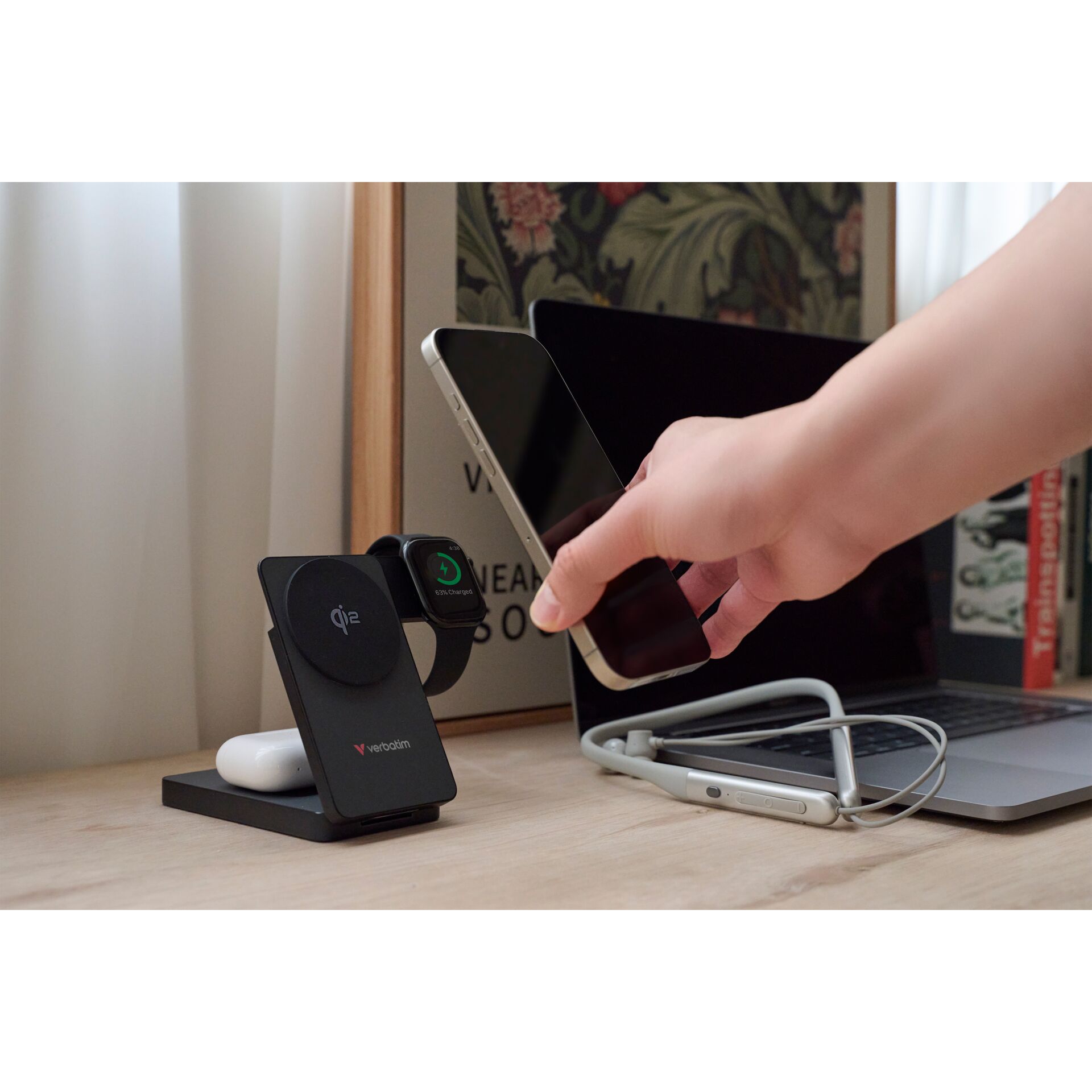 Verbatim Foldable 3-in-1 magnet. wireless PB 10000mAh grau 32295