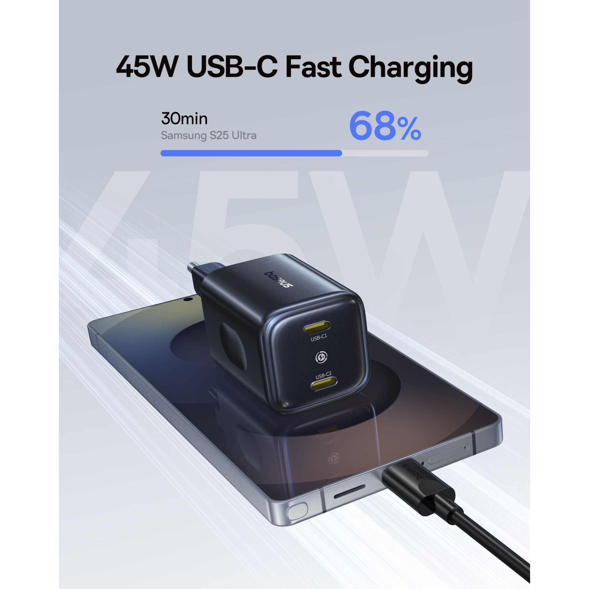 Baseus PicoGo AN13 Fast Charger 45W EU Cosmic, Black