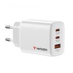 Verbatim Essentials GaN Charger 65W 2xUSB-C/1xUSB-A weiß   32353
