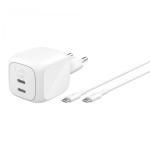 Belkin Ladegerät Dual USB-C 50W PD PPS+1m Kabel  WCH019kq1MWH-B6