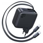 Baseus EnerCore CJ21 Charger Retractable 3C 67W EU, Black