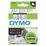 Dymo D1 9mm Black/Clear labels 40910