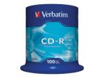 1x100 Verbatim Data Life CD-R 80 700MB, 52x Speed, Cake Box
