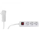 REV Multiple Socket Outlet 2m 3-fold Flat Plug w. switch white